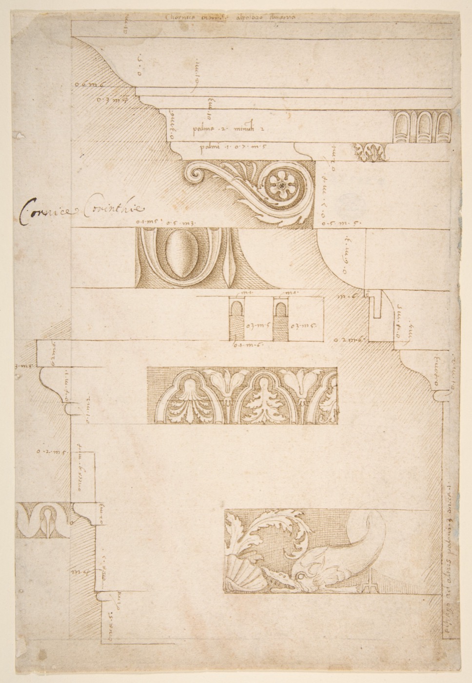 A vintage engraving of an architectural drawing.